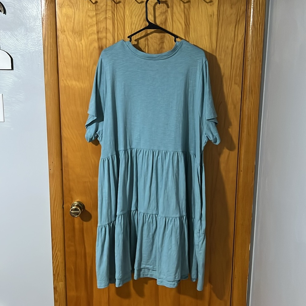 Old Navy Light Blue Tiered Midi Dress - Picture 3 of 3